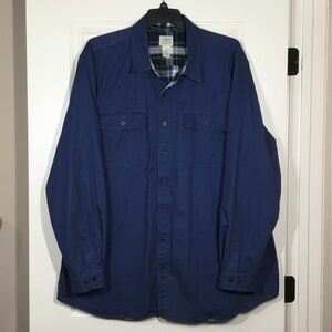 L. L. Bean Men’s Tall Flannel-Lined Hurricane Shirt, Blue, XXL Tall